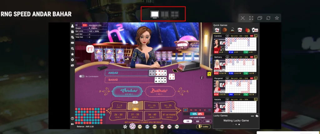 Andar Bahar Multiple Tabs Option on 22Bet